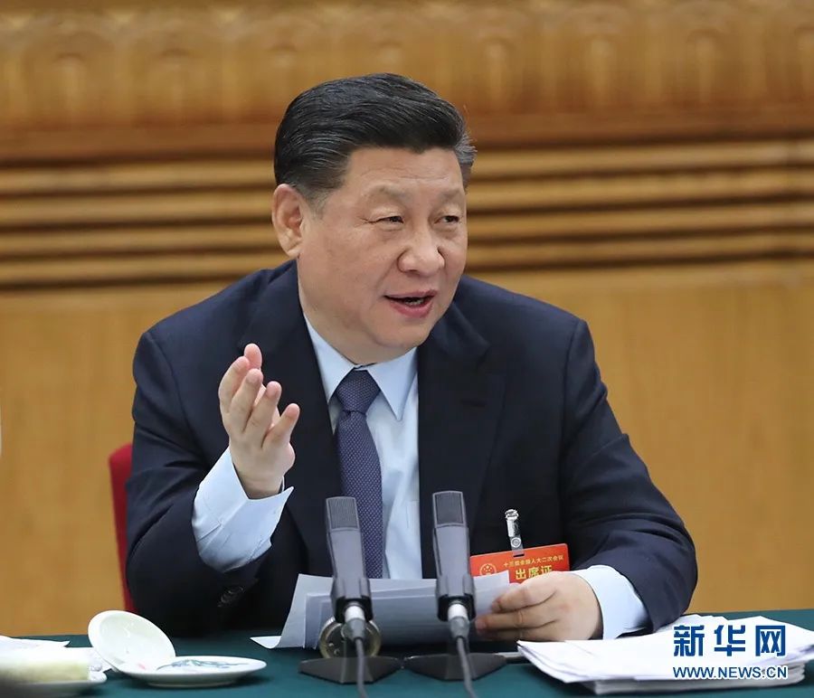 2019年3月7日，習(xí)近平參加十三屆全國人大二次會議甘肅代表團(tuán)的審議。新華社記者 鞠鵬 攝